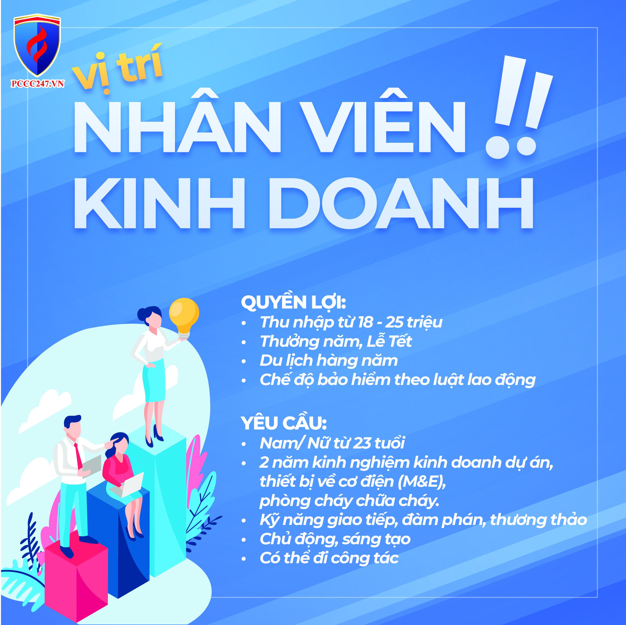 Pccc247.vn - Tuyển dụng NHÂN VIÊN KINH DOANH - Tháng 3/2024