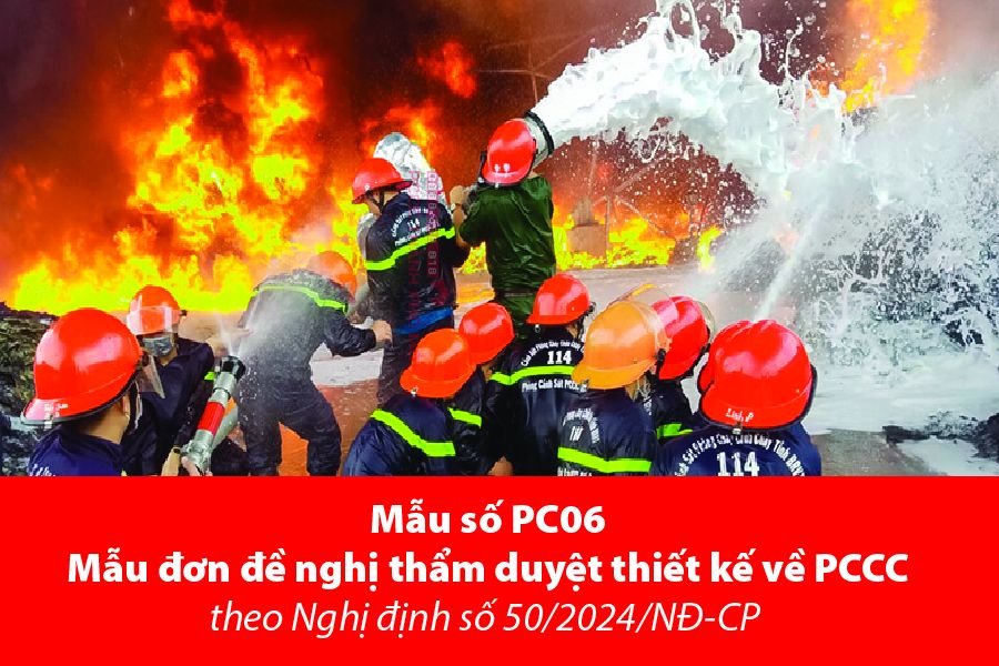 Mẫu số PC06: Mẫu đơn đề nghị thẩm duyệt thiết kế  về PCCC theo Nghị định số 50/2024/NĐ-CP 