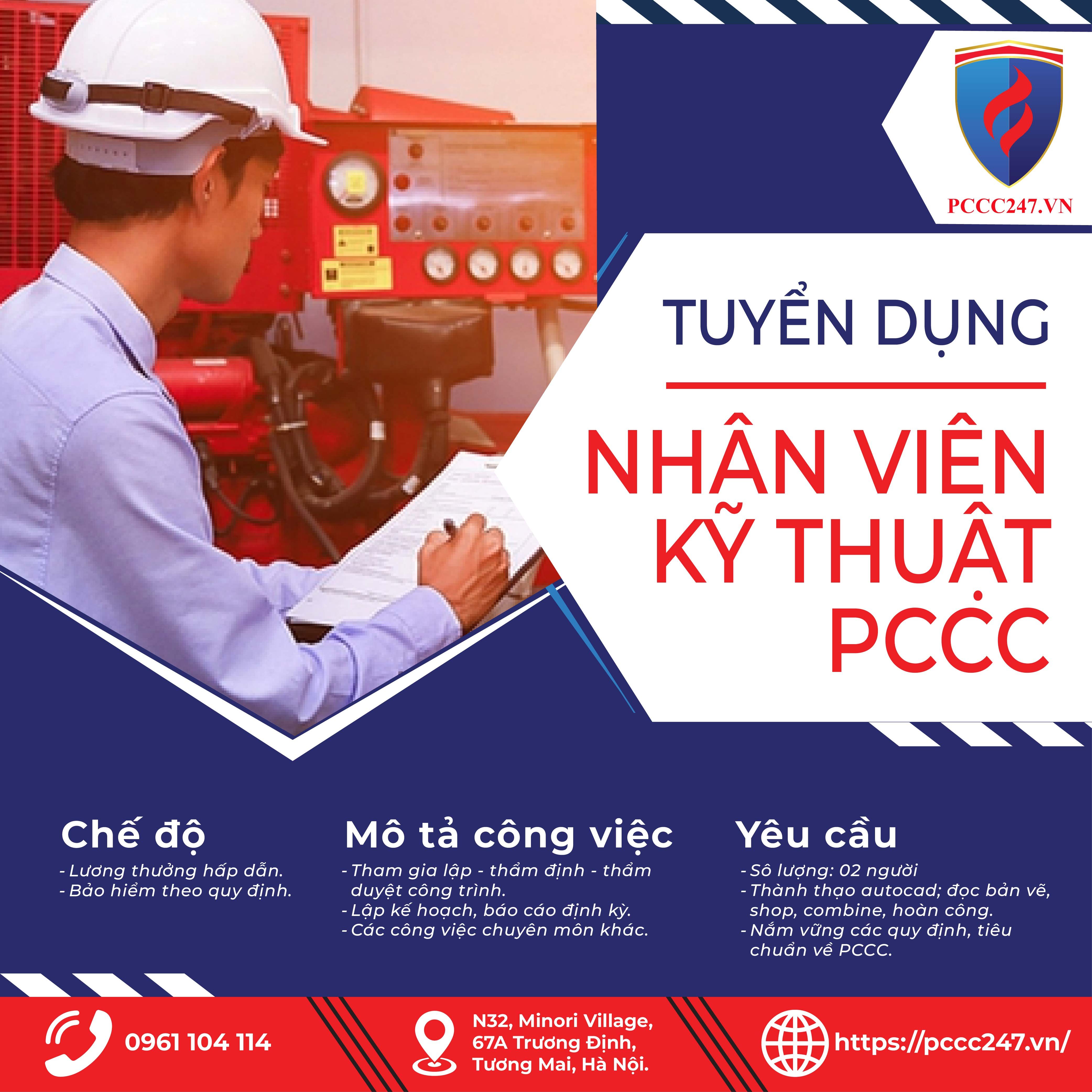 Pccc247.vn - Tuyển dụng nhân viên KỸ THUẬT PCCC - Tháng 8/2025